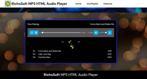 HTML5 MP3 Audio Player for Mobirise