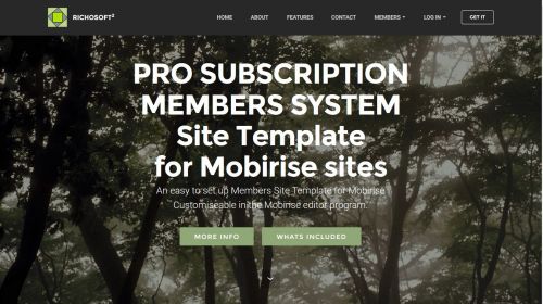 Mobirise PRO V4 Subscription Membership System Template